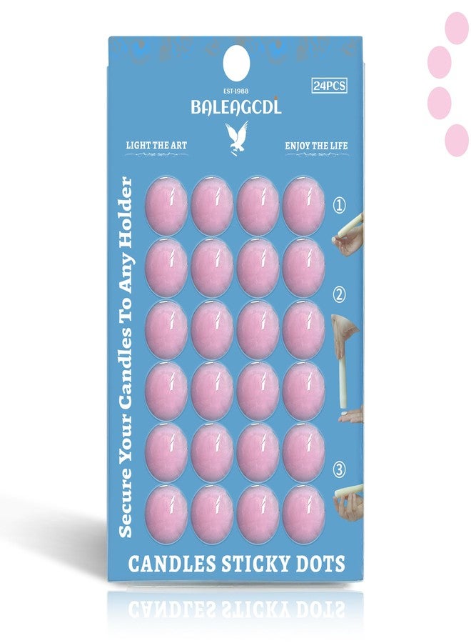 BALEAGCDL نقاط لاصقة للشموع من BALEAGCDL - نقاط شمع وردية اللون، محول للشموع، ملحقات الشمع الناعم، لاصق للشموع - (عبوة واحدة، 24 نقطة) - Image 1
